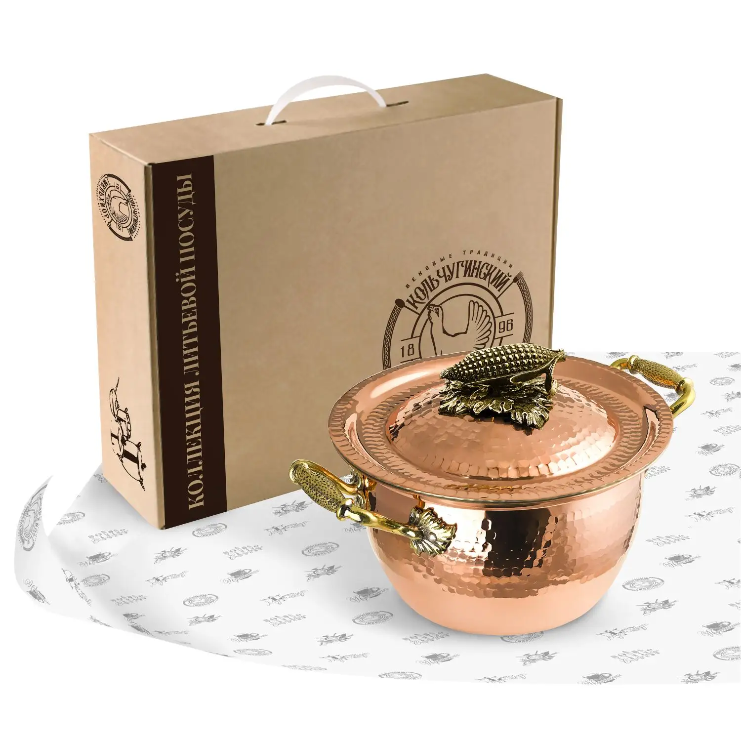 Кастрюля медная кованая 